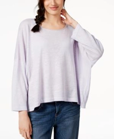 Shop Eileen Fisher Organic Linen Sweater In Wisteria