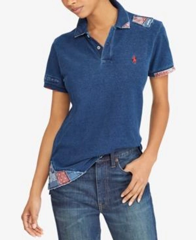 Shop Polo Ralph Lauren Cotton Polo Shirt In Indigo Blue
