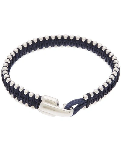 Shop Miansai Sterling Silver Turner Rope Bracelet In Blue