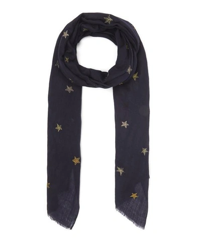 Shop Lily And Lionel The Brightest Star Cashmere Scarf In Navy