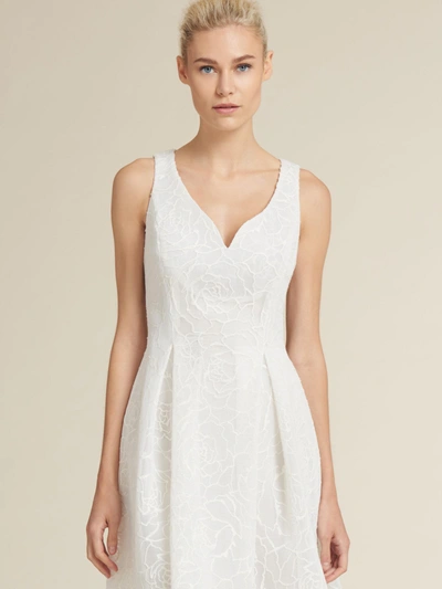 Shop Donna Karan Unisex Embroidered Fit-and-flare Dress - In White