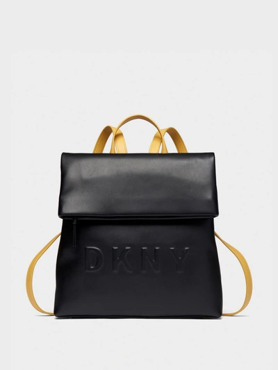 Shop Donna Karan Tilly Debossed Logo Medium Backpack In Black