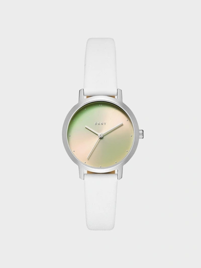 Shop Donna Karan Modernist 36mm Stainless Steel Watch With Leather Strap
