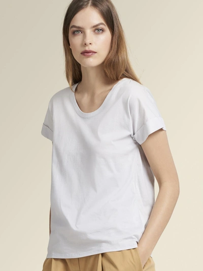 Shop Donna Karan Scoop Neck Tee In Powder Blue