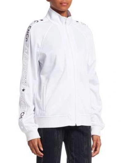 Shop Givenchy Technical Neoprene Jersey Track Jacket In White