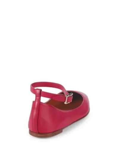 Shop Valentino Classic Leather Ballet Flats In Hotpink