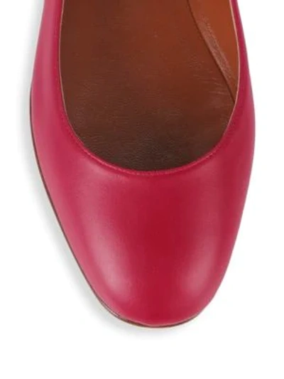 Shop Valentino Classic Leather Ballet Flats In Hotpink