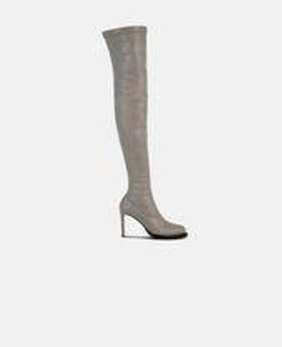 Shop Stella Mccartney Gray Thigh-high Boots