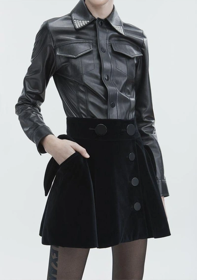 Shop Alexander Wang Velvet Mini Skirt In Black