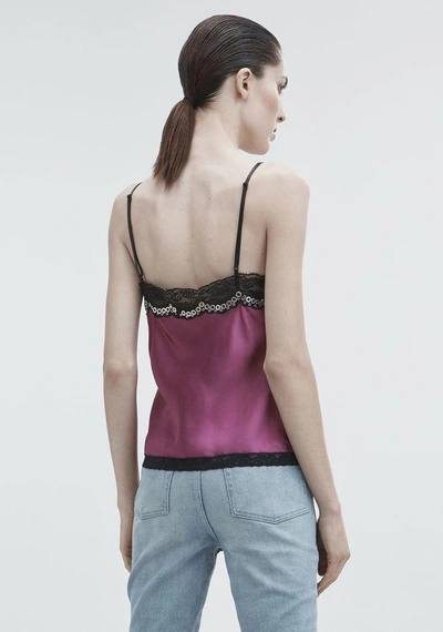 Shop Alexander Wang Satin Cami In Fuchsia