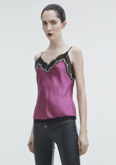 Shop Alexander Wang Satin Cami In Fuchsia