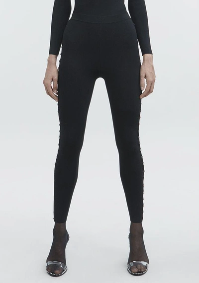 Shop Alexander Wang Snap Leggings In Black