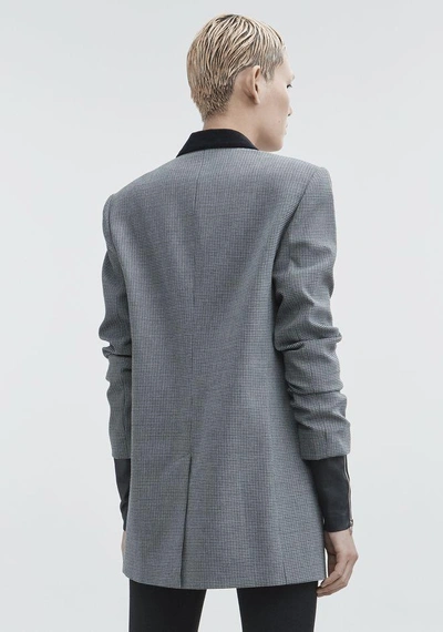 Shop Alexander Wang Houndstooth Blazer In Ash Gray