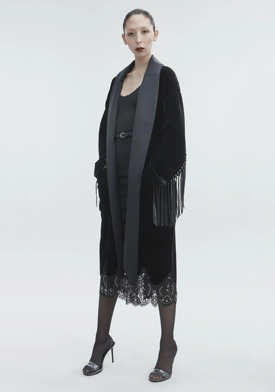 Shop Alexander Wang Oversized Velvet Robe In Black