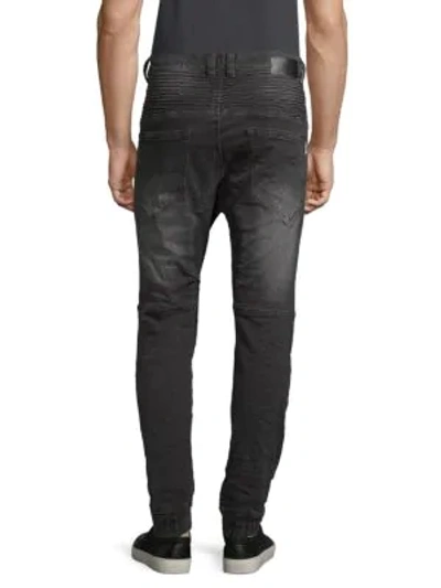Shop Nxp Destroyer Moto Distressed Jeans In Wolf Grey