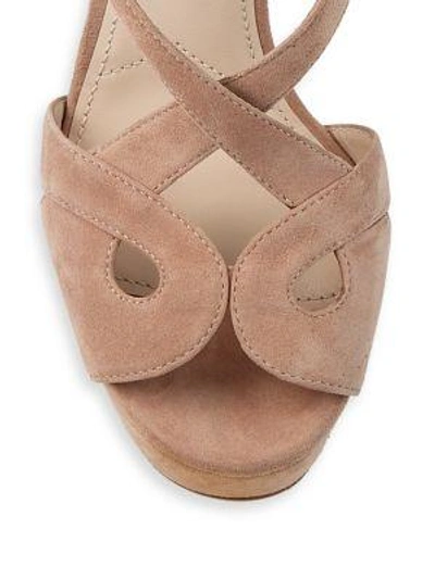 Shop Prada Suede Platform Sandals In Nude