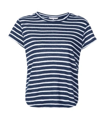 Shop Frame Navy/white Striped T-shirt In Navy White