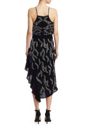 Shop Dodo Bar Or Agenes Embellished Chiffon Midi Dress In Black Velvet