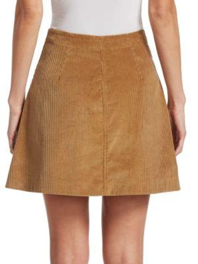 Shop Elizabeth And James Pruitt Mini Corduroy Skirt In Camel