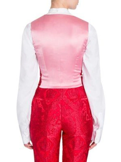 Shop Dolce & Gabbana Sleeveless Jacquard Vest In Red