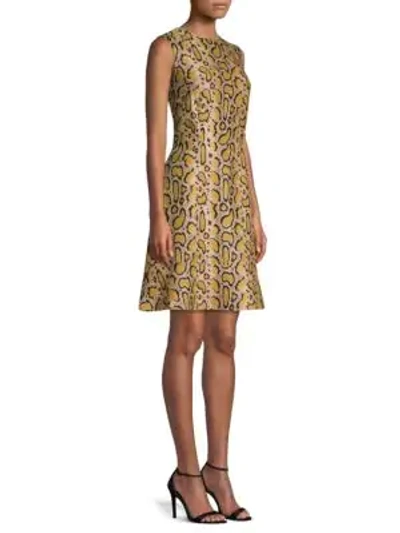 Shop Etro Python Print Fiare Dress In Gold