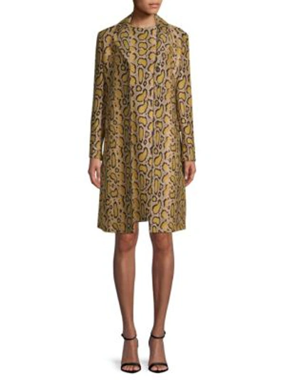 Shop Etro Python Print Fiare Dress In Gold