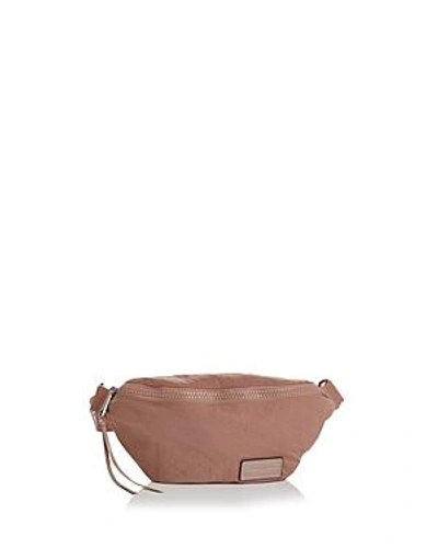 Shop Rebecca Minkoff Nylon Belt Bag In Vintage Pink/silver