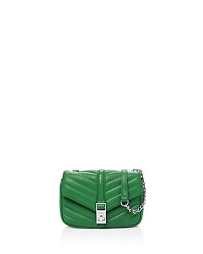 Shop Botkier Dakota Small Leather Crossbody In Green/silver