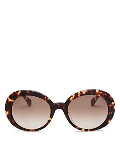 Shop Kate Spade New York Women's Cindra Round Sunglasses, 54mm In Dark Havana/brown