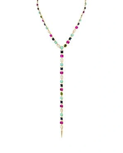 Shop Rj Graziano Multicolor Lariat Necklace, 17 In Multi/gold
