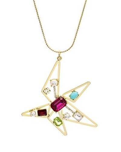 Shop Rj Graziano Abstract Star Pendant Necklace, 28 In Multi/gold