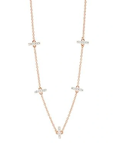 Shop Freida Rothman Radiance Station Chain Necklace, 16 In Rose Gold