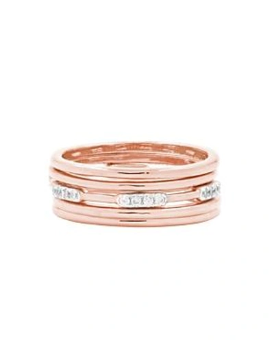 Shop Freida Rothman Radiance 5 Stack Ring In Rose Gold