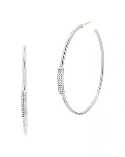 Shop Freida Rothman Radiance Hoop Earrings In Silver