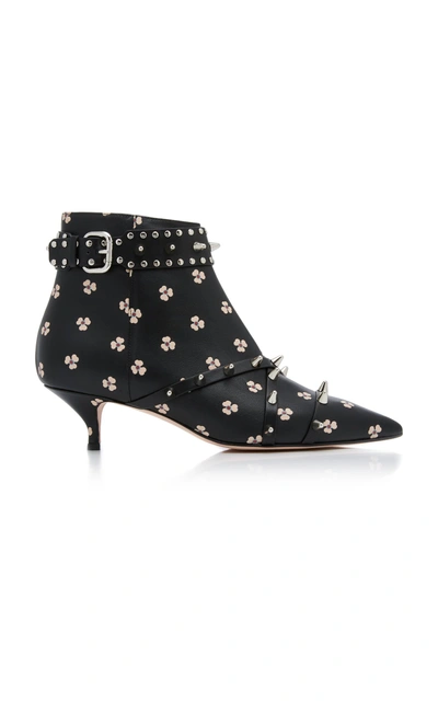 Shop Red Valentino Studded Ankle Boot In Black