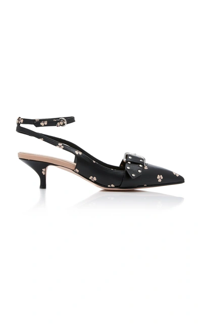 Shop Red Valentino Strappy Studded Pump In Black