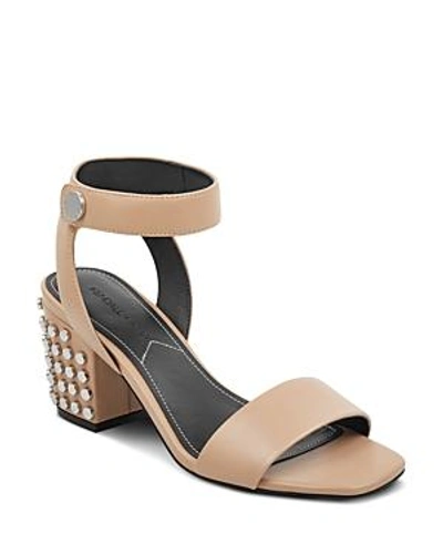 Shop Kendall + Kylie Women's Sophie Studded Leather Block Heel Sandals In Tan