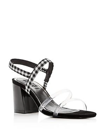 Shop Jaggar Women's Candy Gingham Slingback Block Heel Sandals In Black