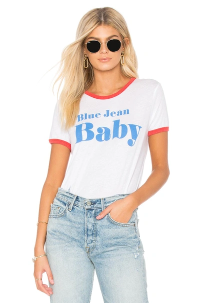 Shop Wildfox Blue Jean Johnny Ringer Tee In White