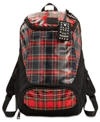 Shop Steve Madden Landyn Plaid Backpack In Red