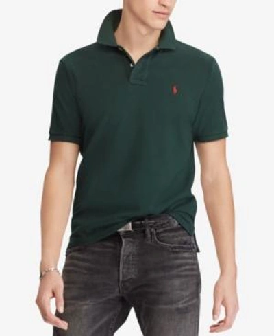 Shop Polo Ralph Lauren Men's Custom Slim Fit Mesh Polo In College Green