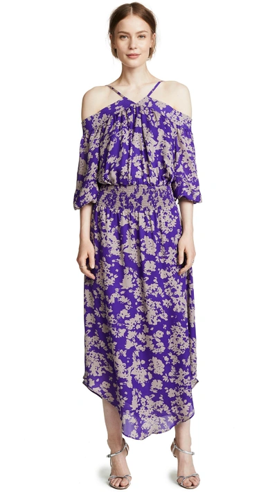Shop Ramy Brook Manuela Dress In Royal Purple Combo