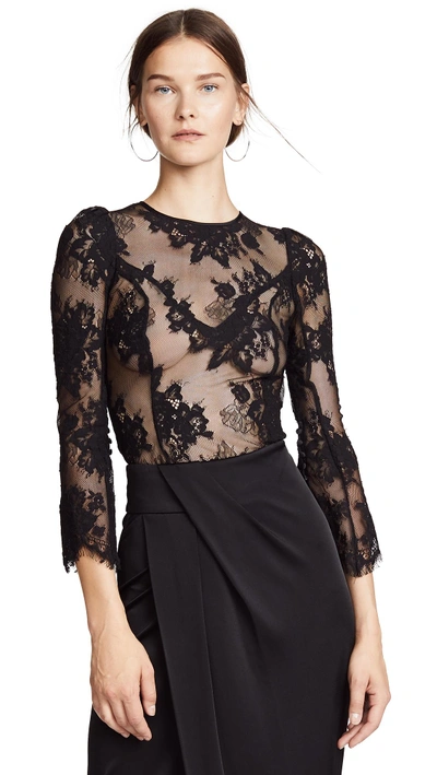 Shop Misha Collection Gracie Lace Top In Black