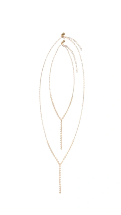 Shop Native Gem Zipper Necklace Set In Gold