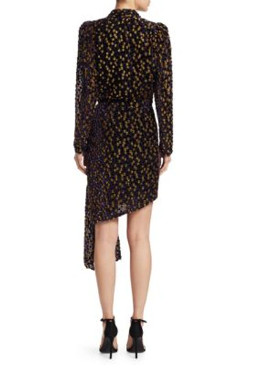 Shop Dodo Bar Or Ava Leopard Print Mini Wrap Dress In Purple Gold