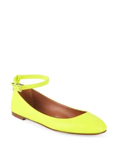 Shop Valentino Classic Leather Ballet Flats In Yellow