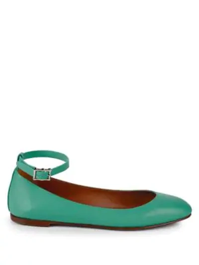 Shop Valentino Classic Leather Ballet Flats In Yellow