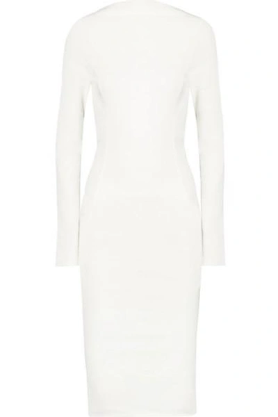 Shop Rick Owens Cotton-blend Crepe Dress In White