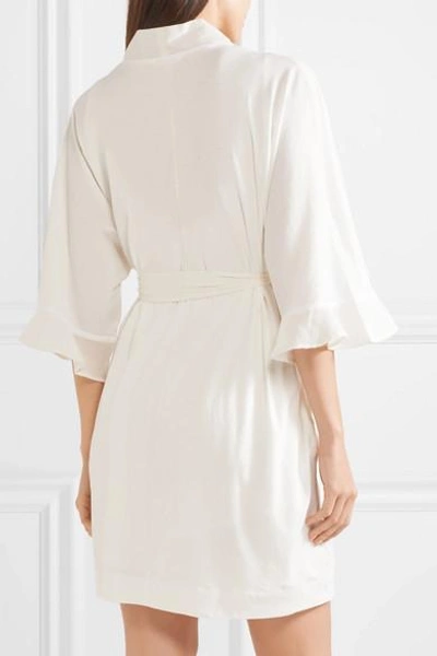 Shop Skin Blake Voile-trimmed Pima Cotton Robe In Ivory