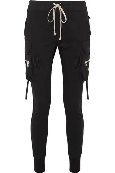 Shop Rick Owens Cotton-jersey Track Pants In Black